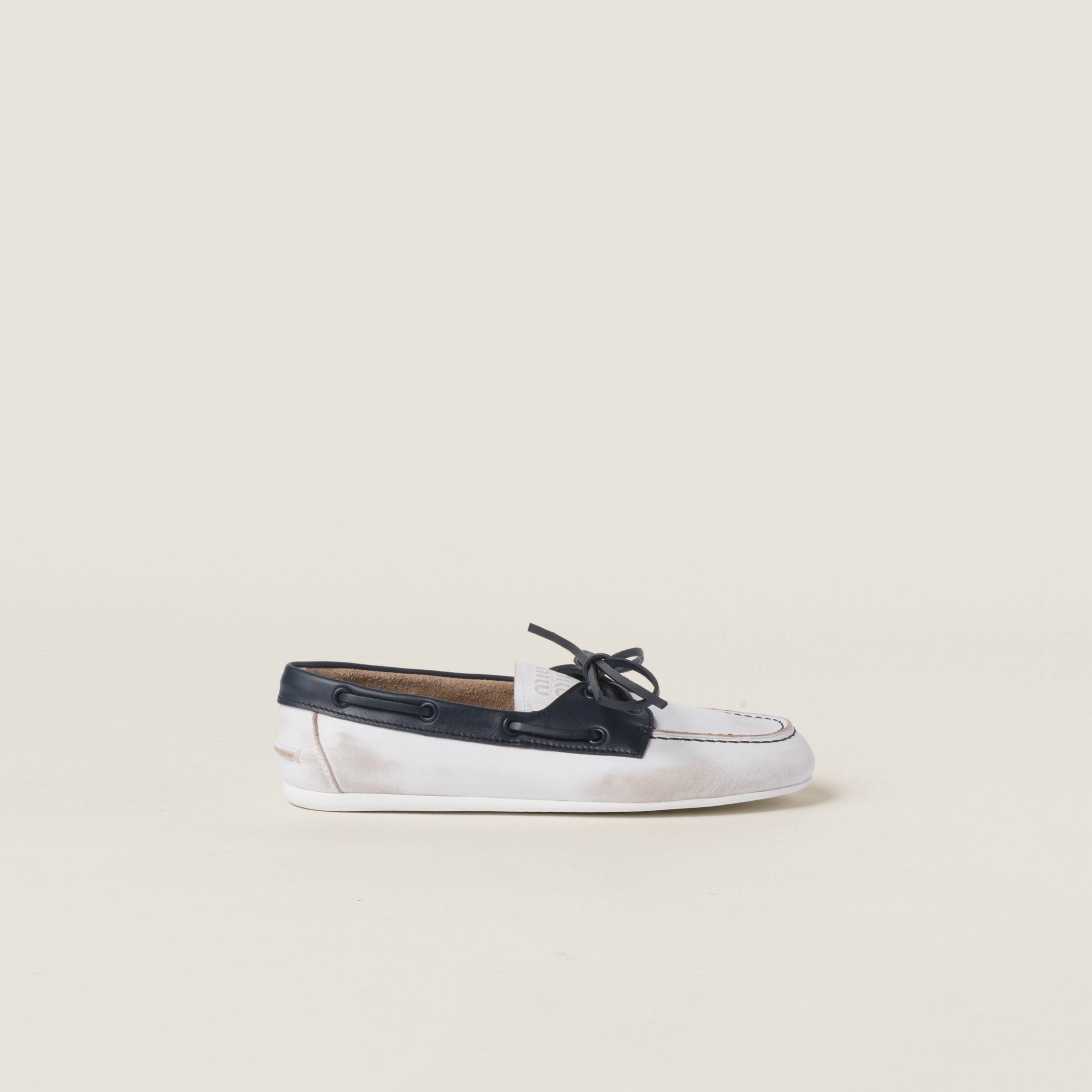 Unlined bleached two-tone leather loafers - 2