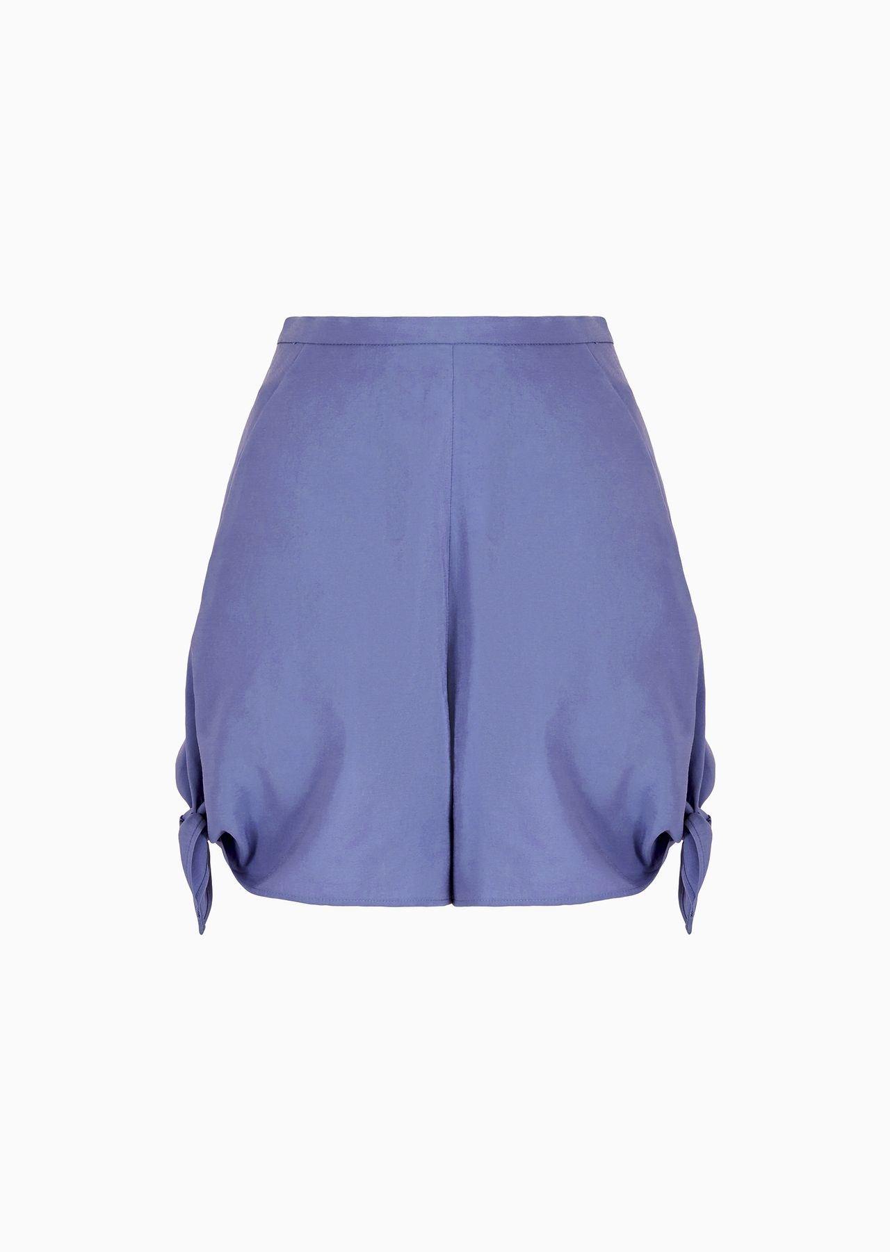Shorts with bows in a flowing, washed matte fabric - 1
