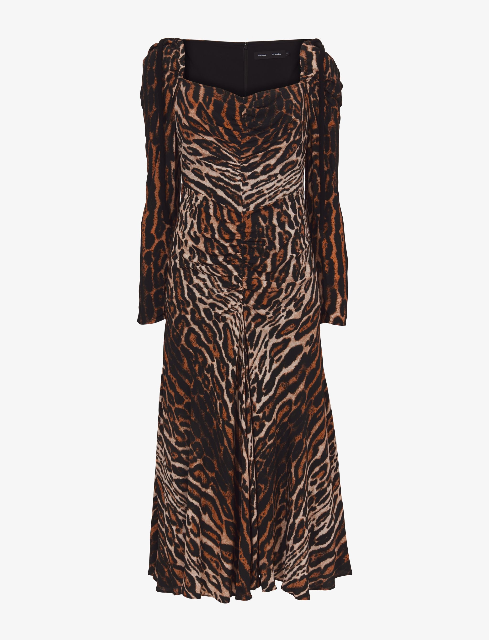 Leopard Crepe De Chine Cinched Dress - 1