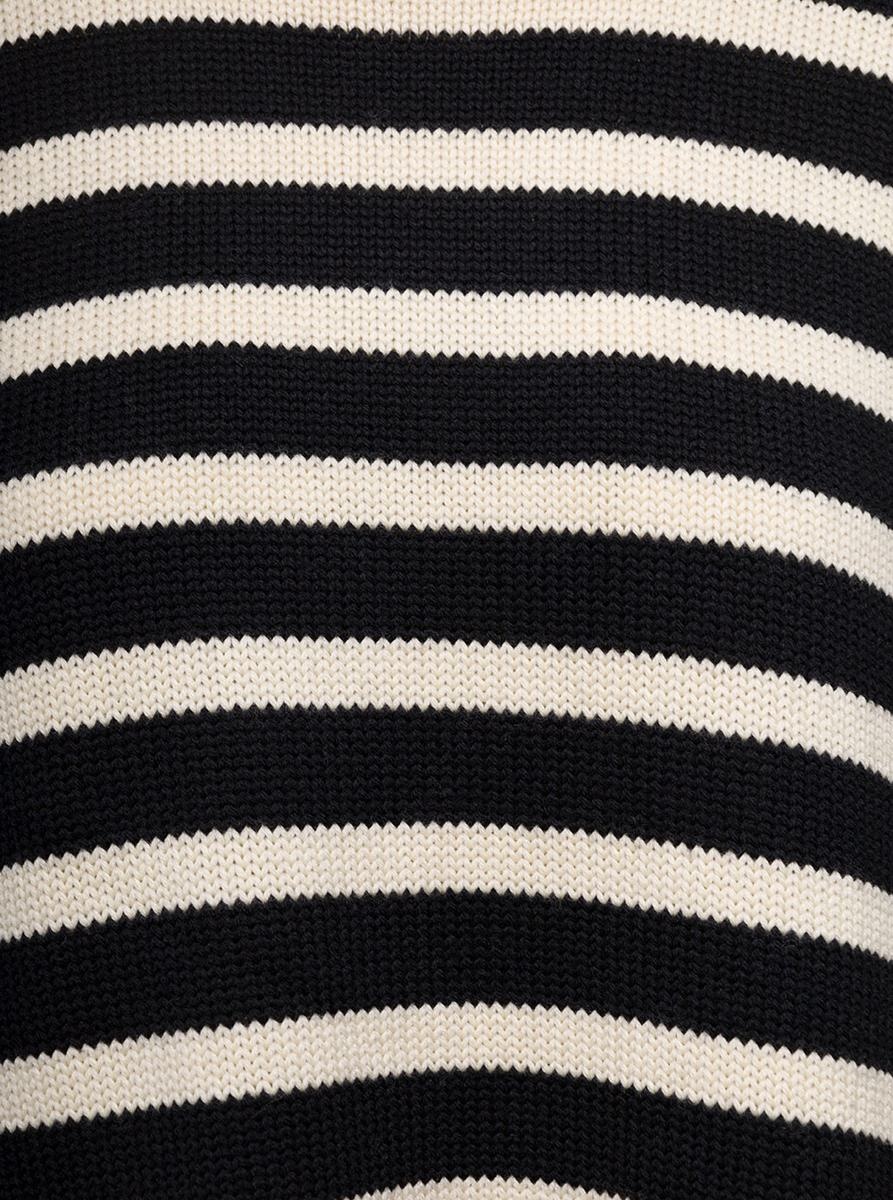 TOTÊME BLACK AND WHITE SWEATER WITH STRIPED MOTIF IN WOOL WOMAN - 3