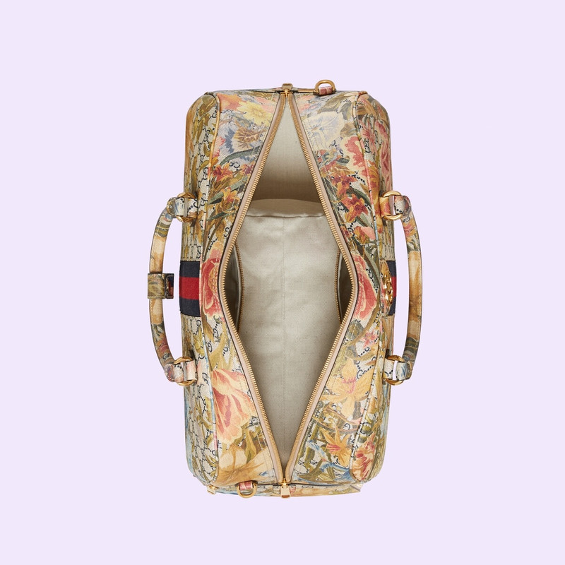 Ophidia Flora print large duffle bag 7