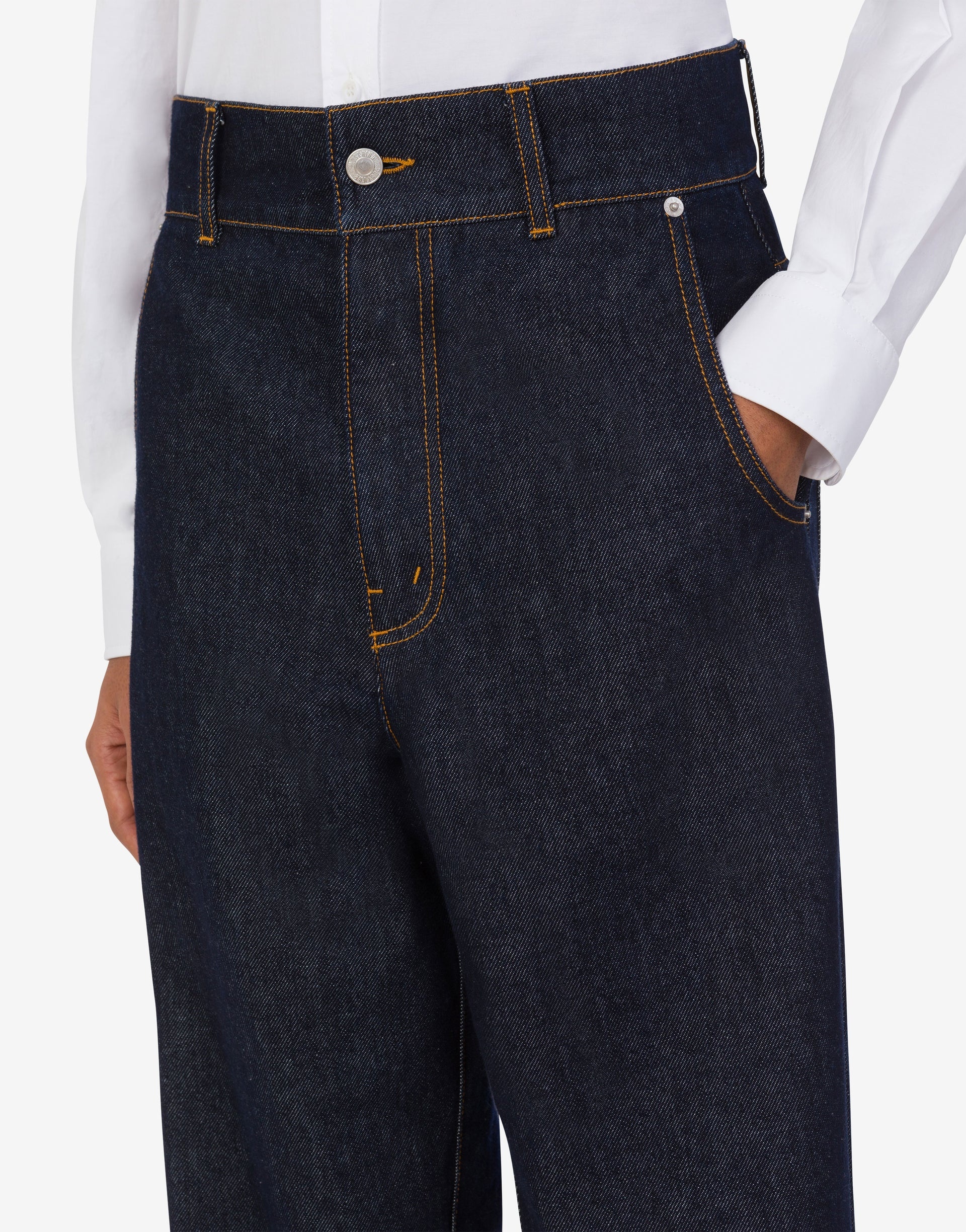 BLUE DENIM PANTS LAUREL CROWN PATCH - 3