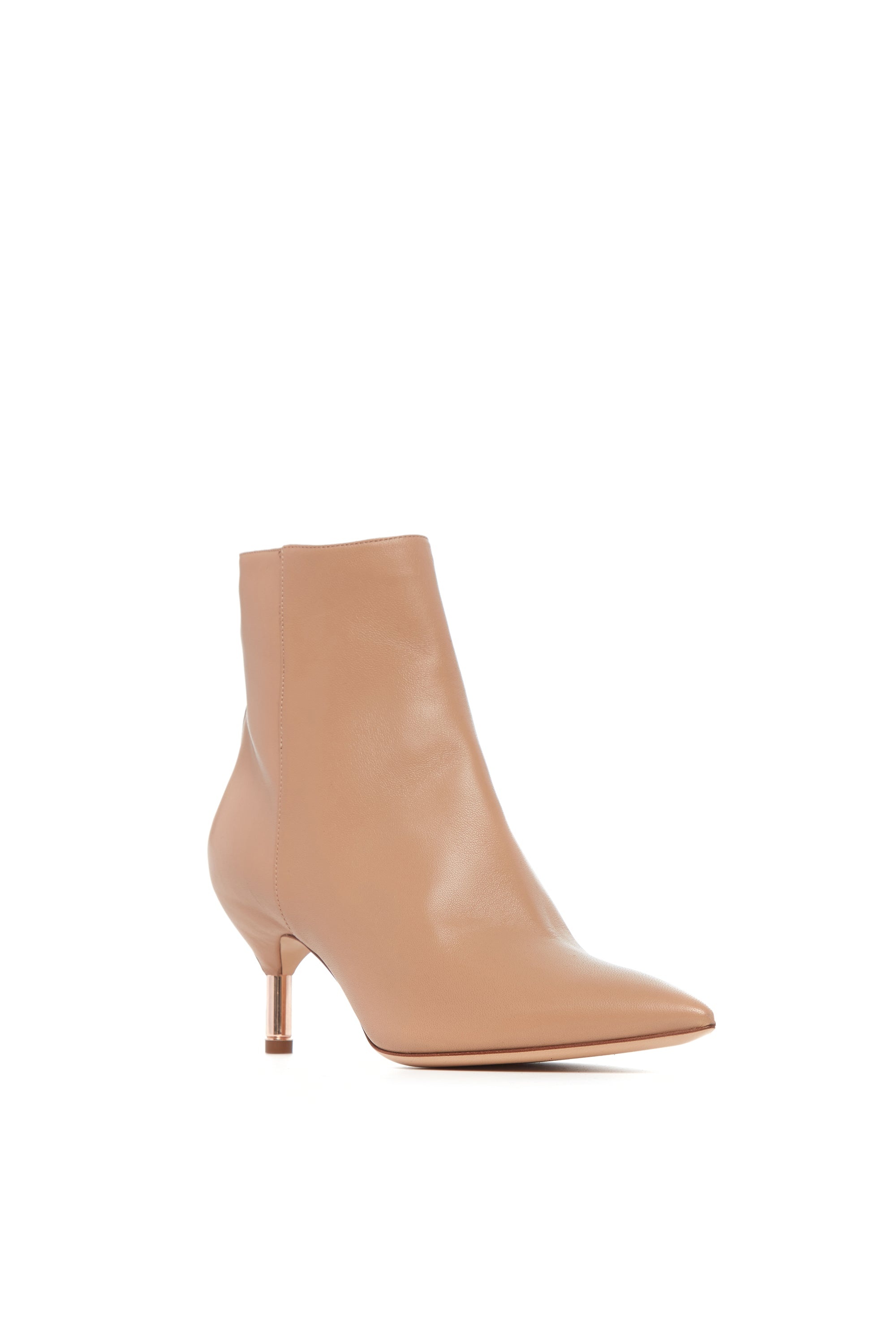 Valeria Heeled Boot in Dark Camel Leather - 2