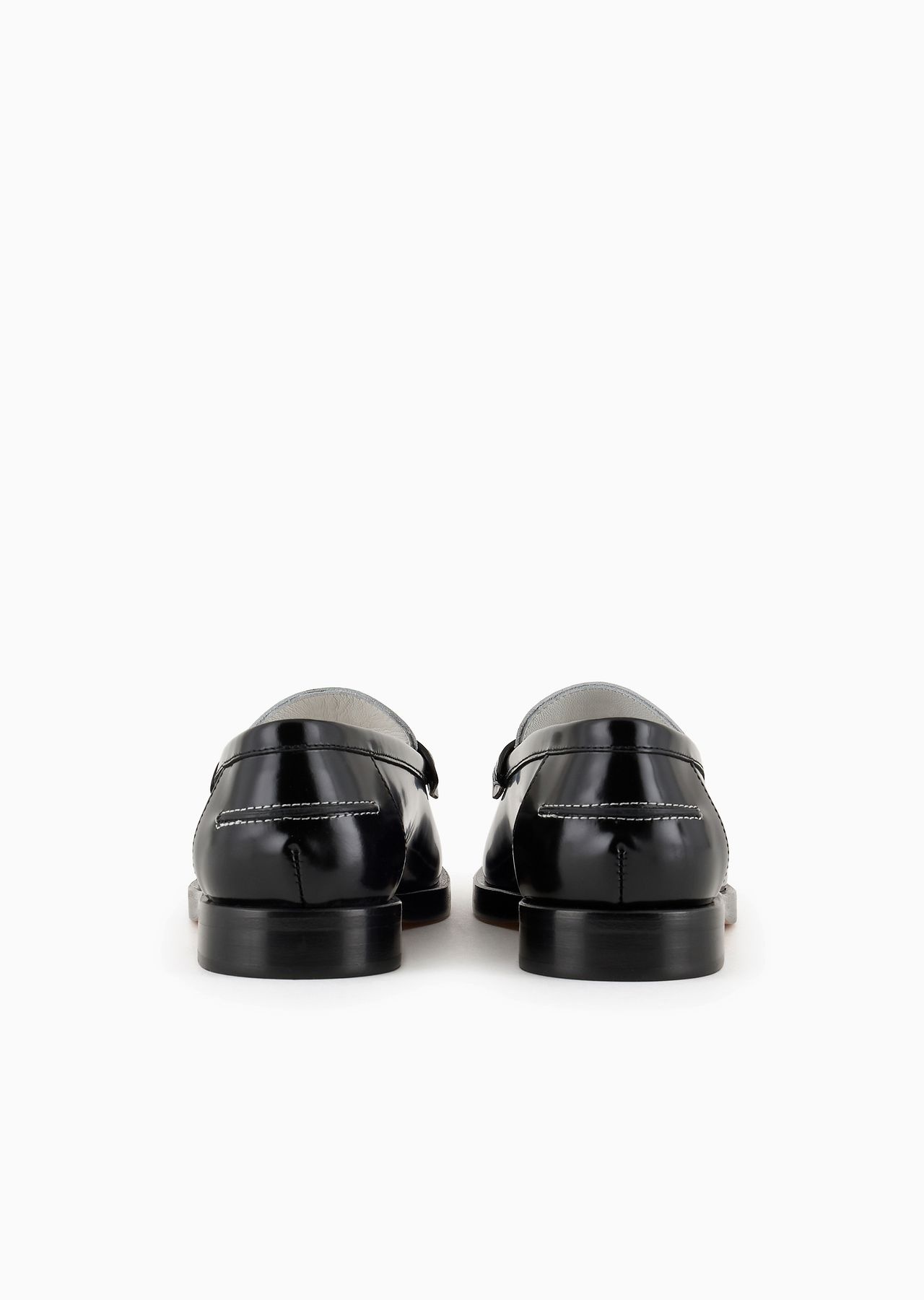 Polished leather loafers with stirrup bar - 4