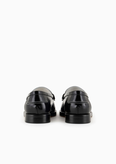 EMPORIO ARMANI Polished leather loafers with stirrup bar outlook