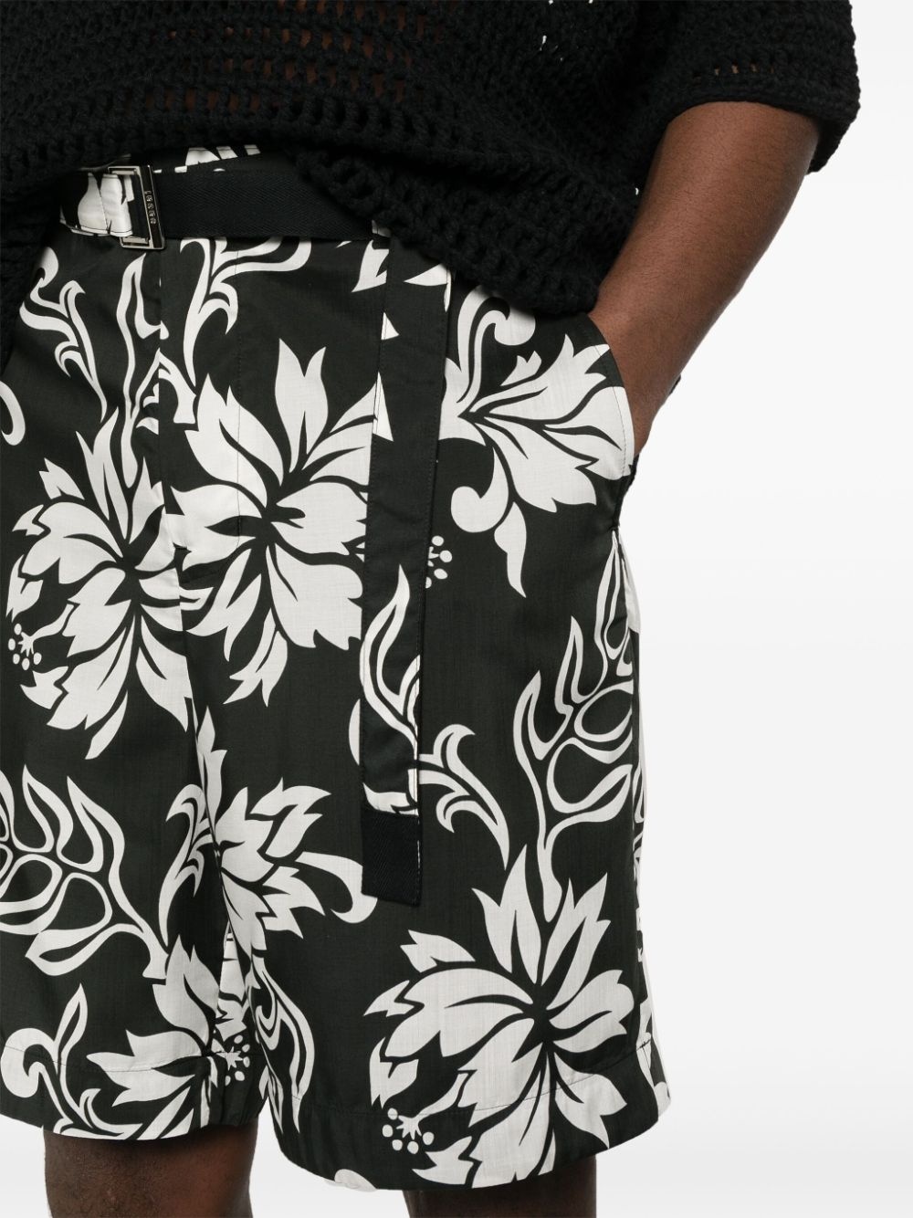 floral-print poplin shorts - 5