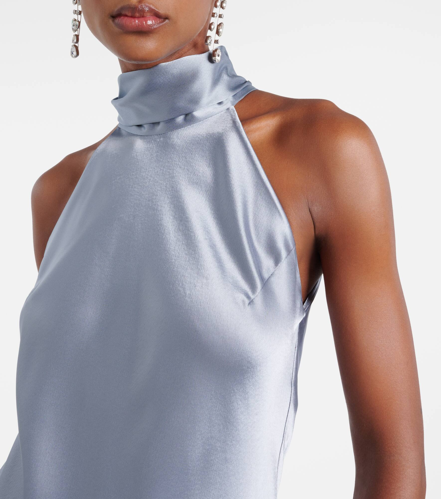 Sienna halterneck satin gown - 4