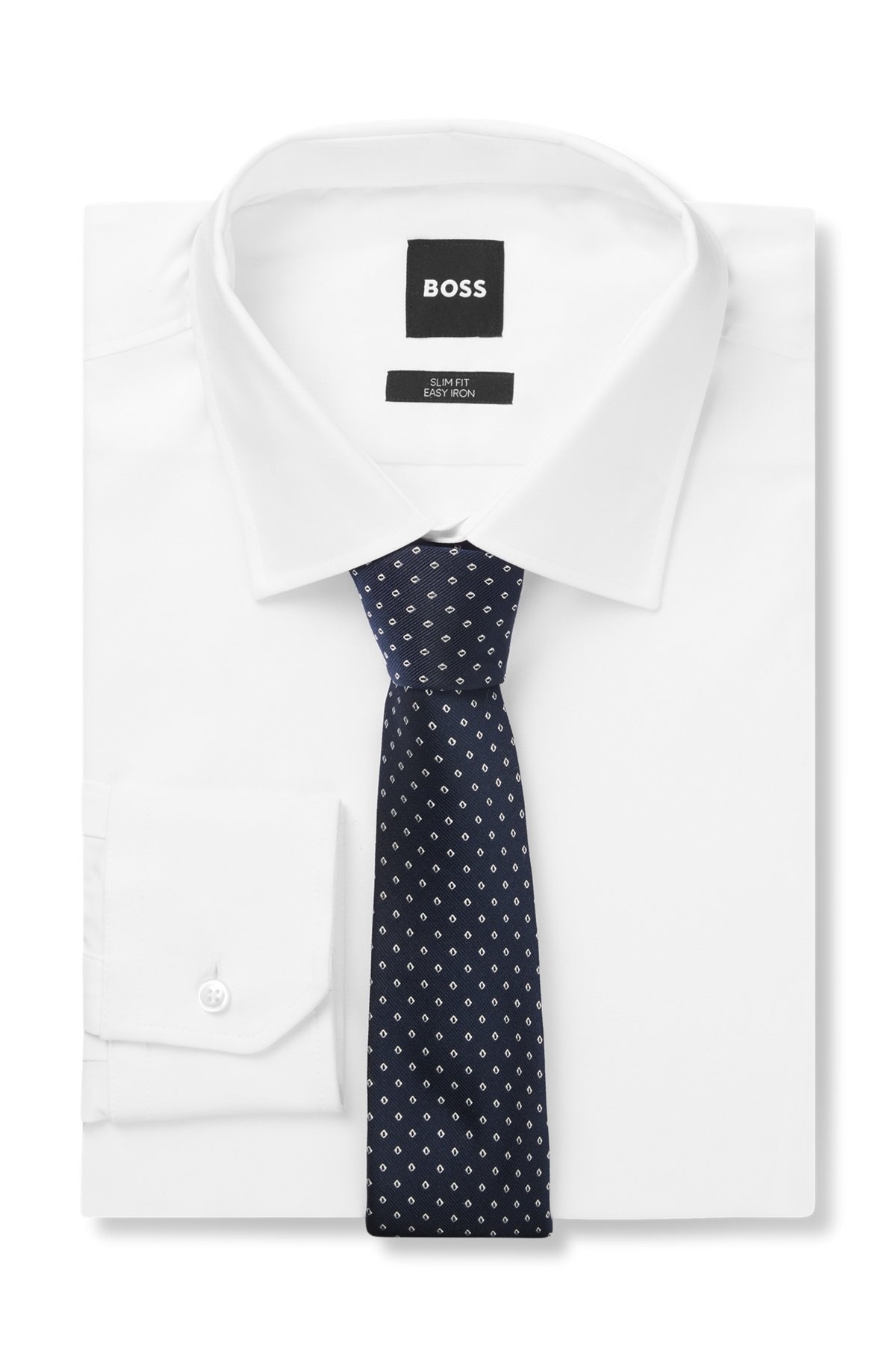 SILK-BLEND TIE WITH JACQUARD-WOVEN PATTERN - 3