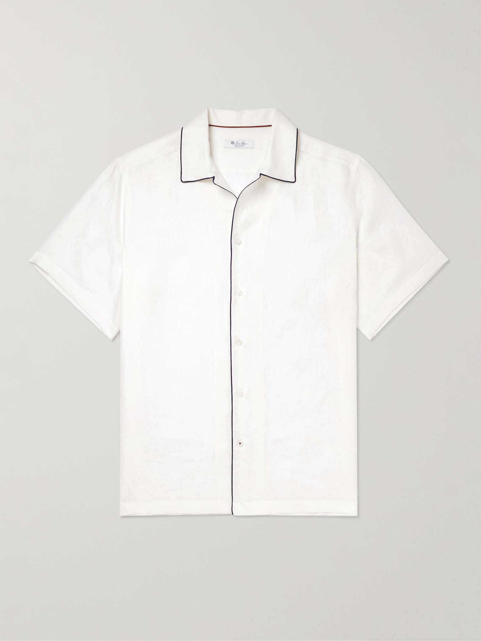 Contrast-Tipped Linen Shirt - 1