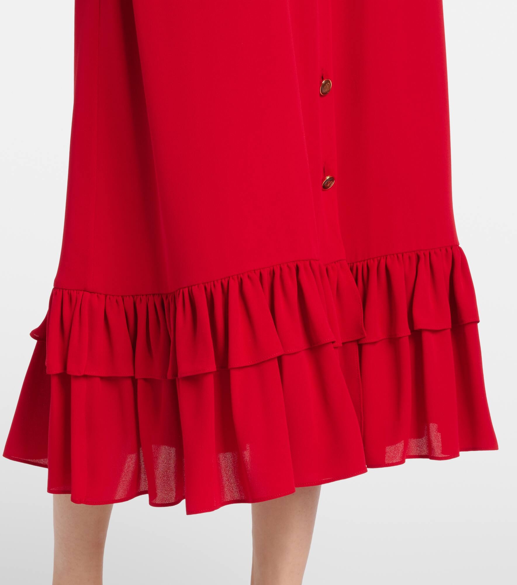 Ruffled silk georgette midi dress - 5
