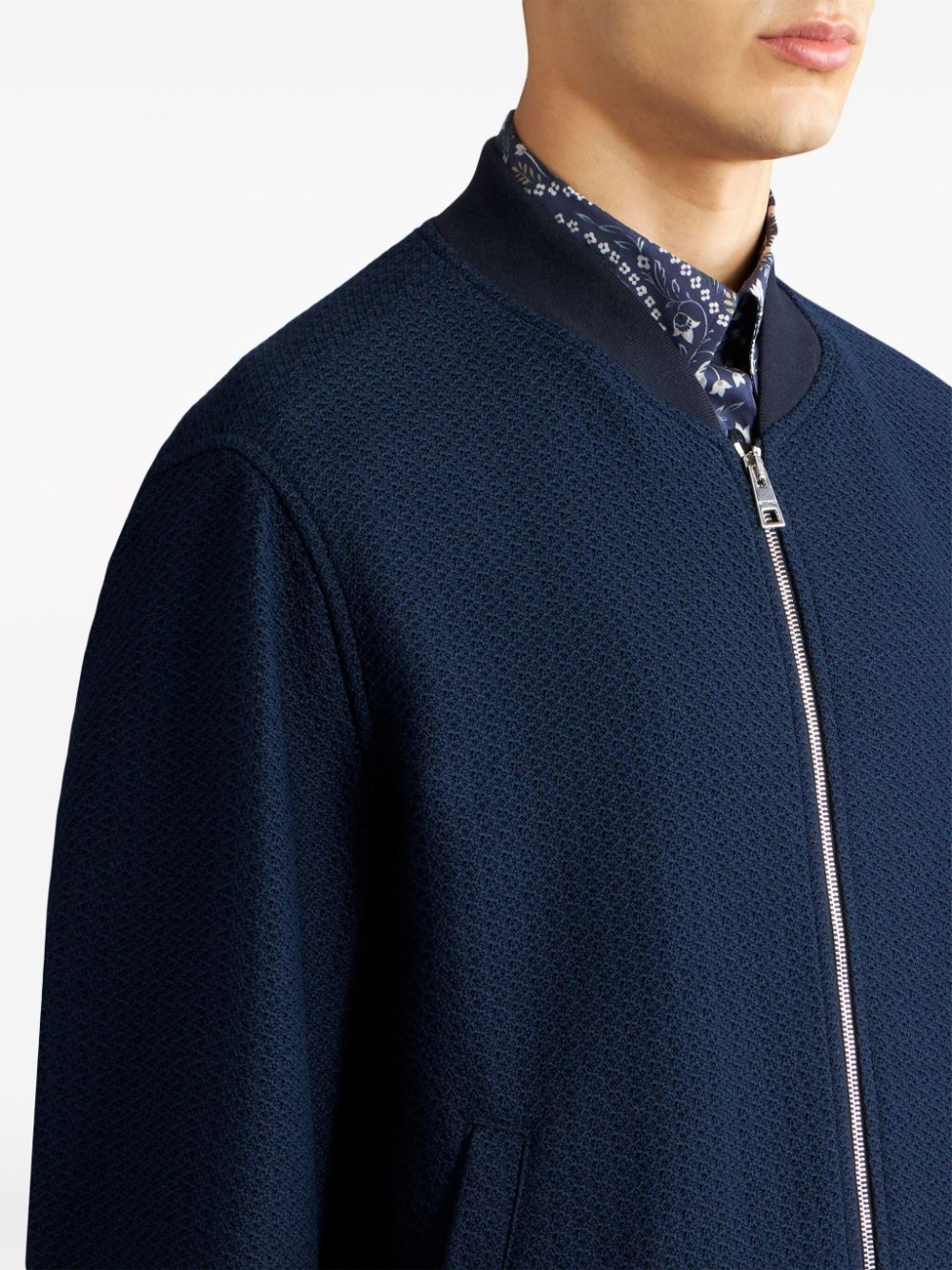 textured cotton bomber jacket - 5