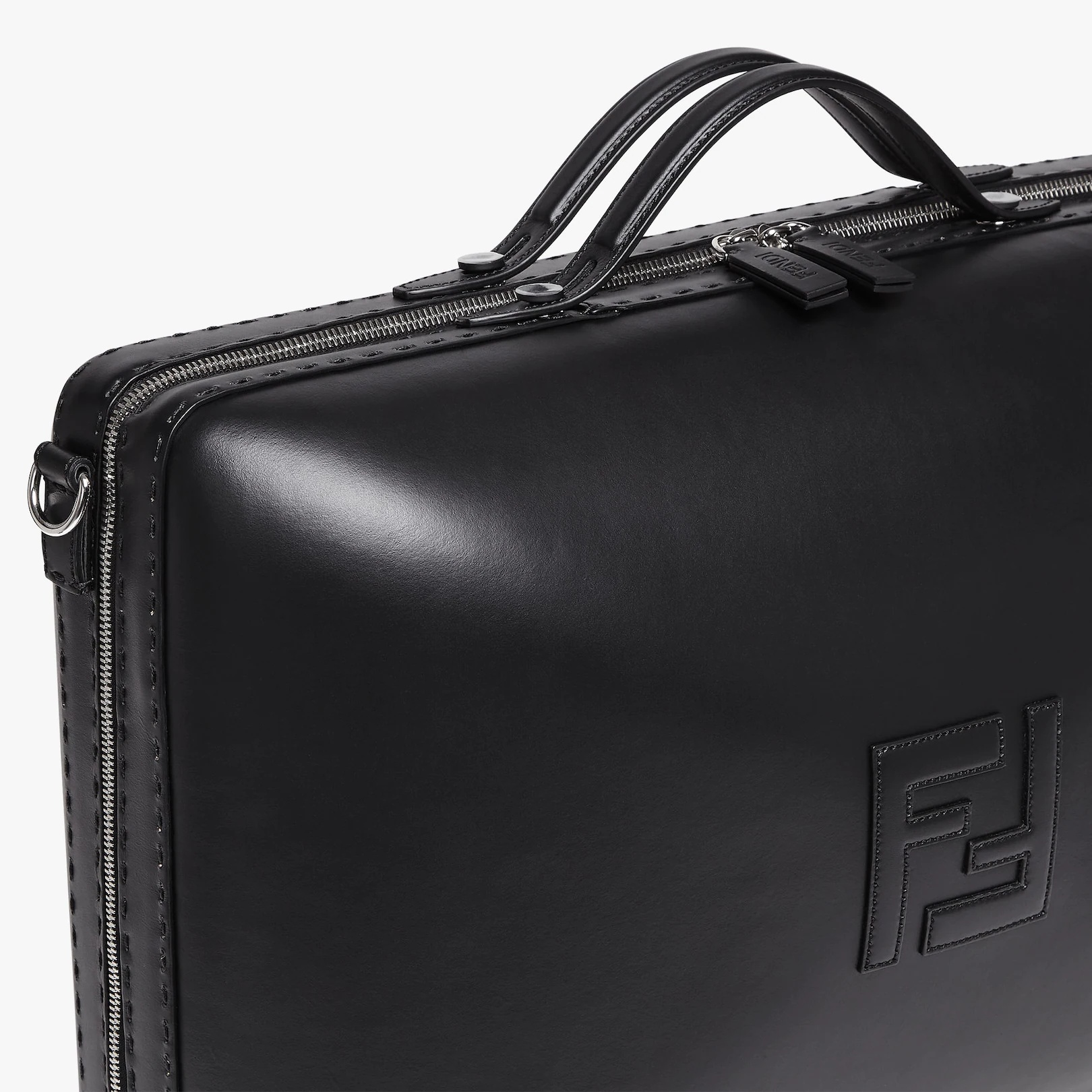 Black leather suitcase - 5