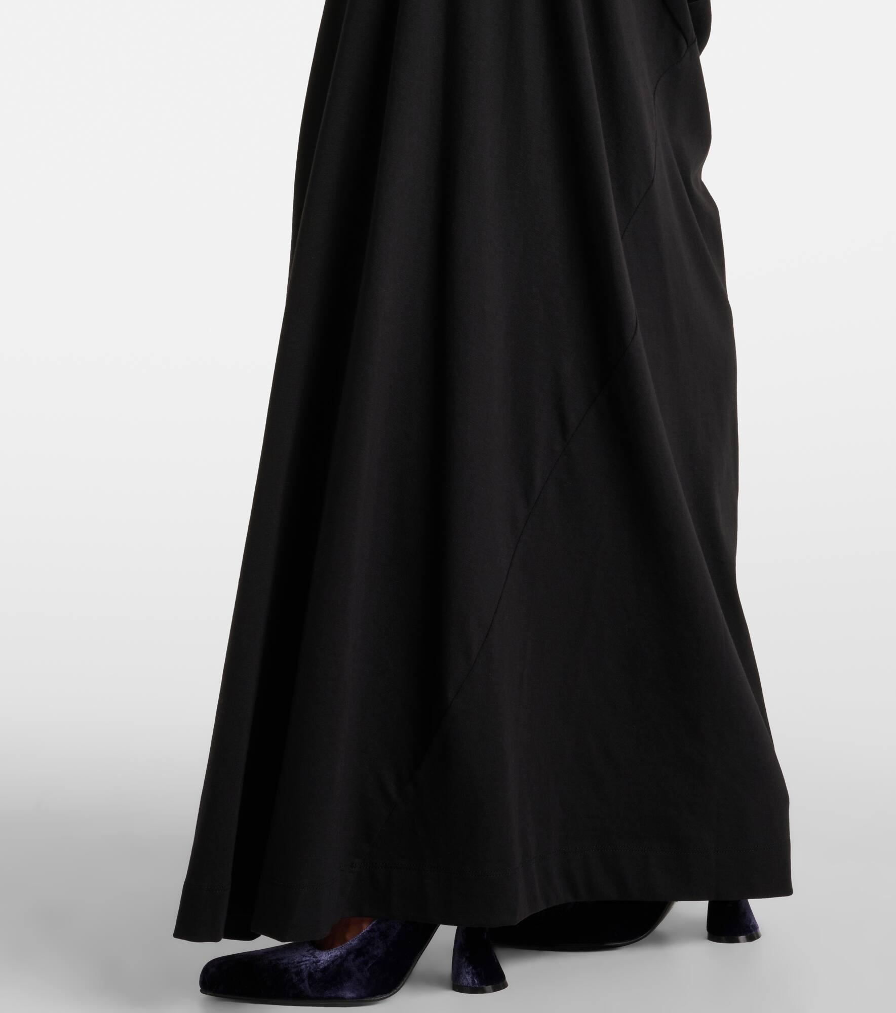 Draped cotton jersey maxi skirt - 5