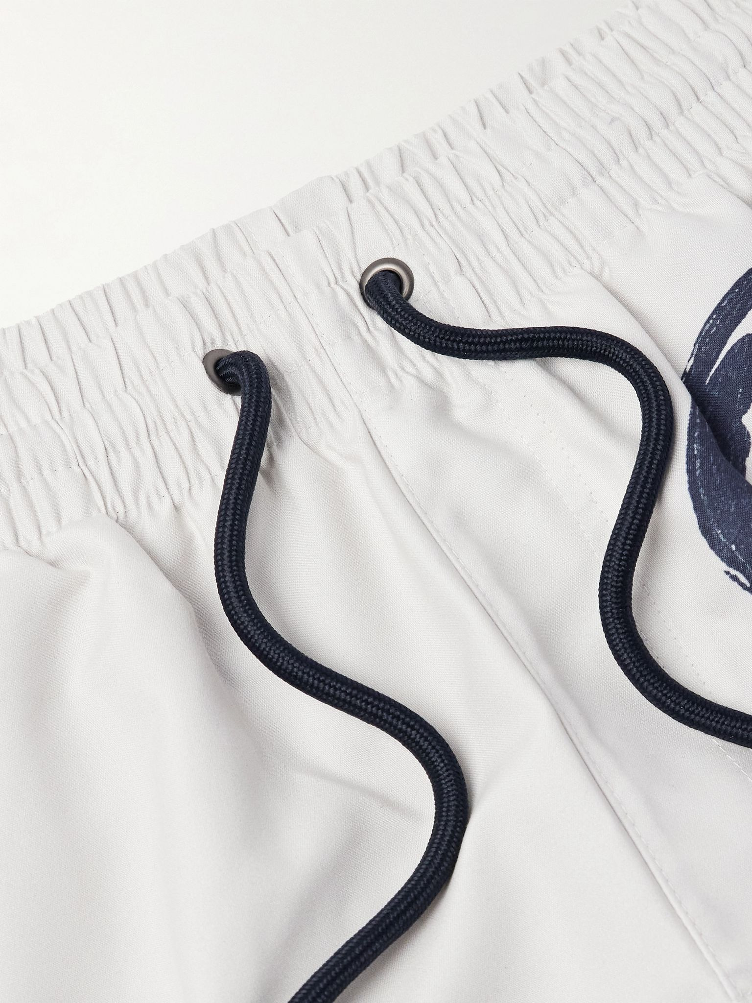 Straight-Leg Mid-Length Printed Swim Shorts Navy - 4