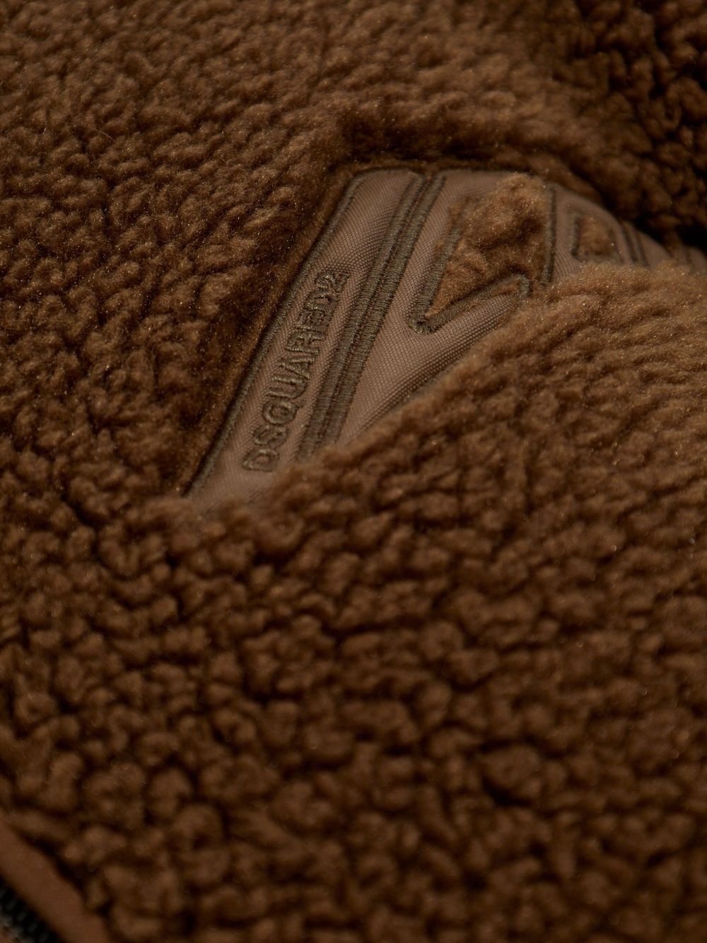 logo-embroidered fleece jacket - 5