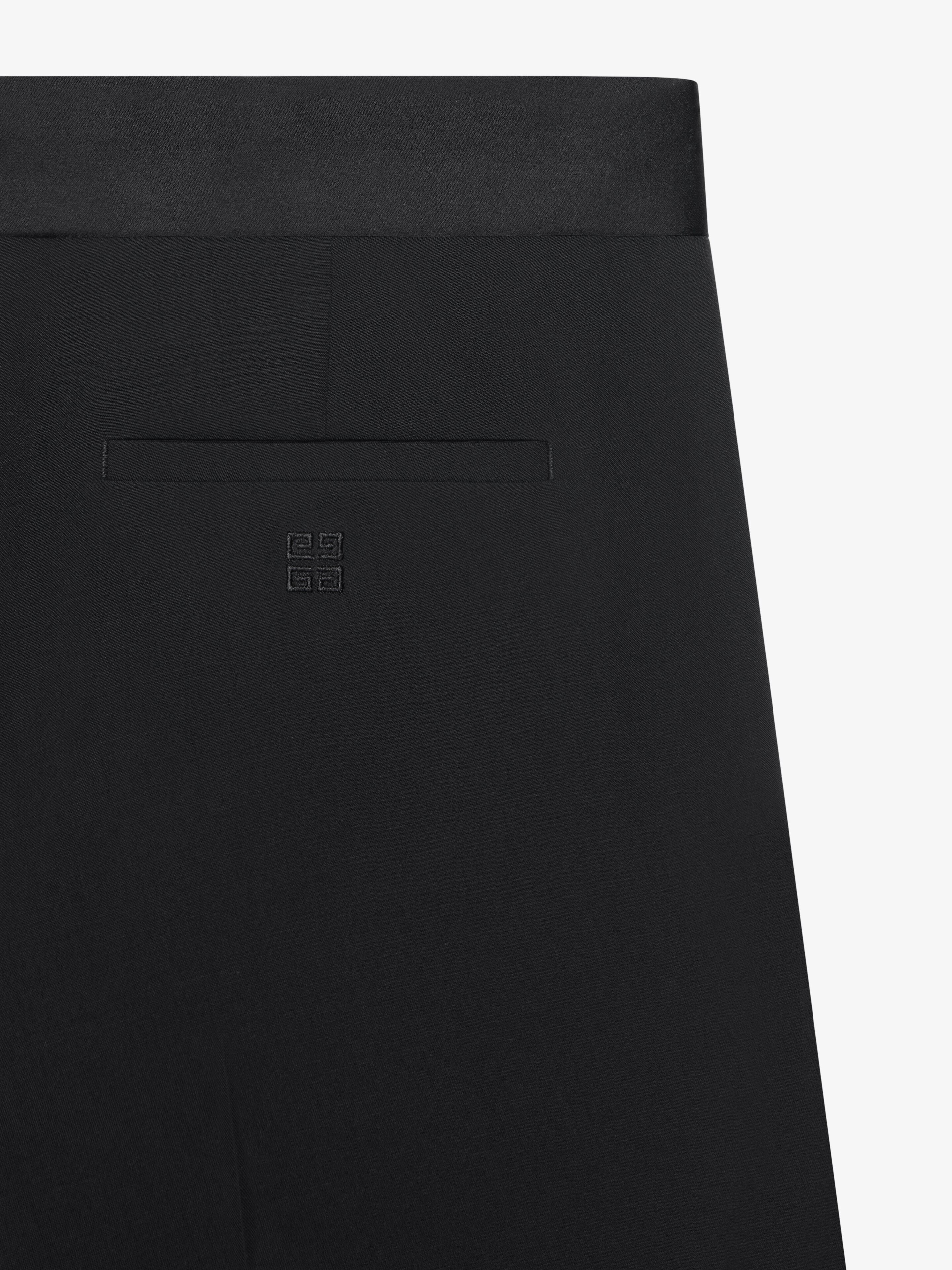 SLIM FIT TAILORED PANTS IN WOOL WITH SATIN - 5