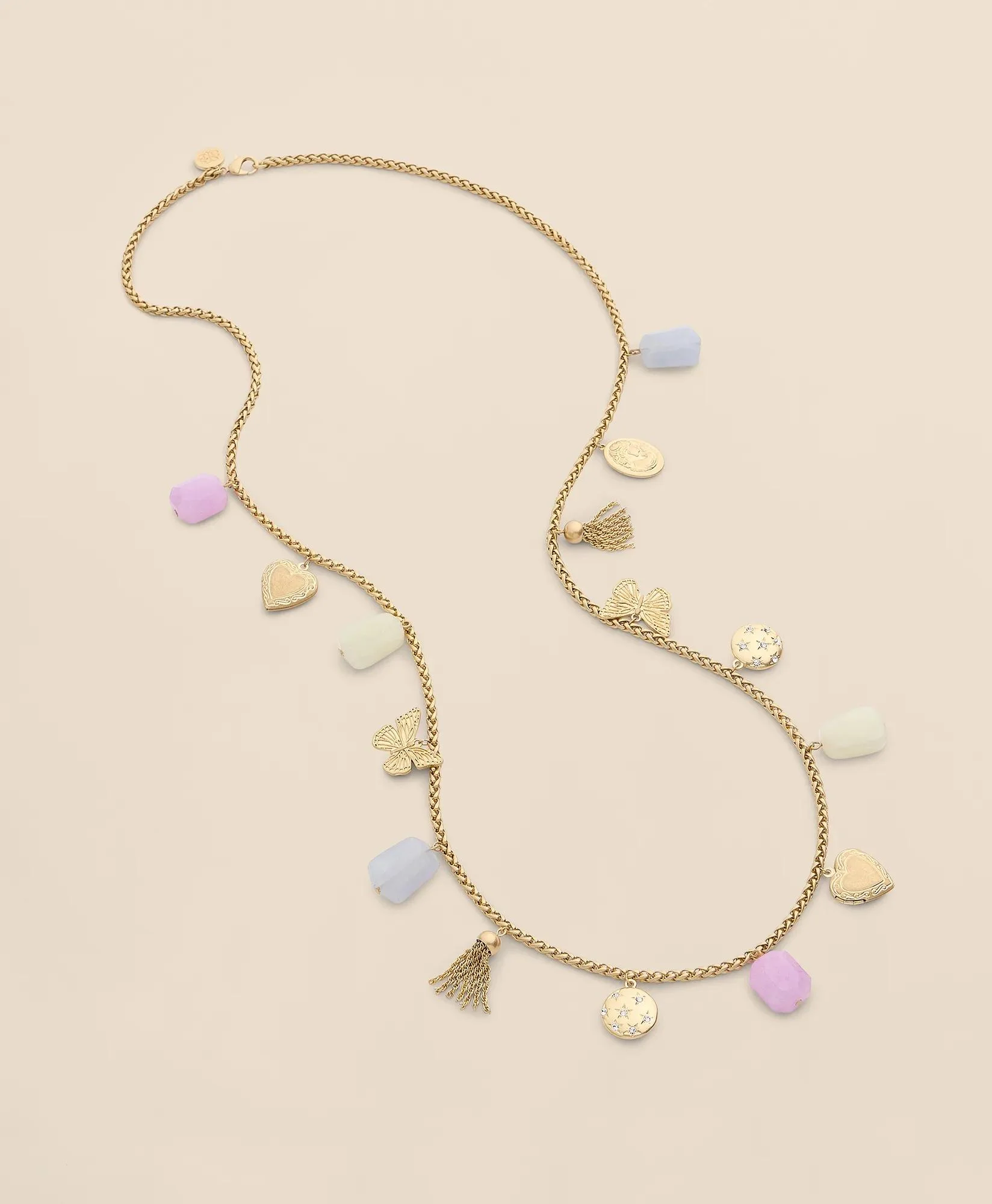 Gold-Tone Long Charm Necklace - 1