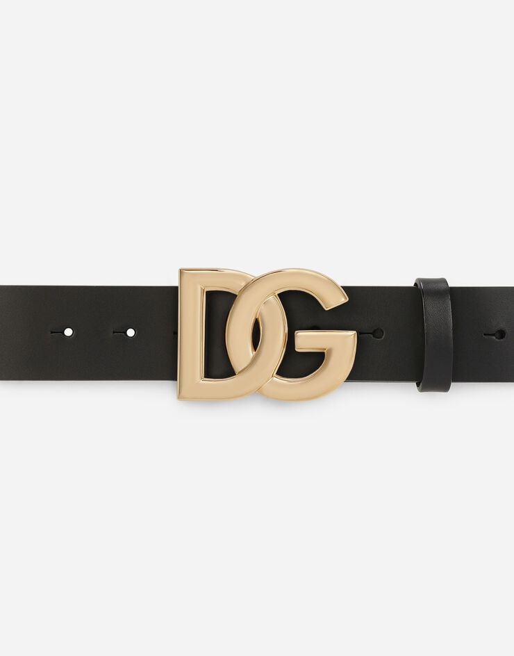 Lux leather belt with crossover DG logo buckle - 3