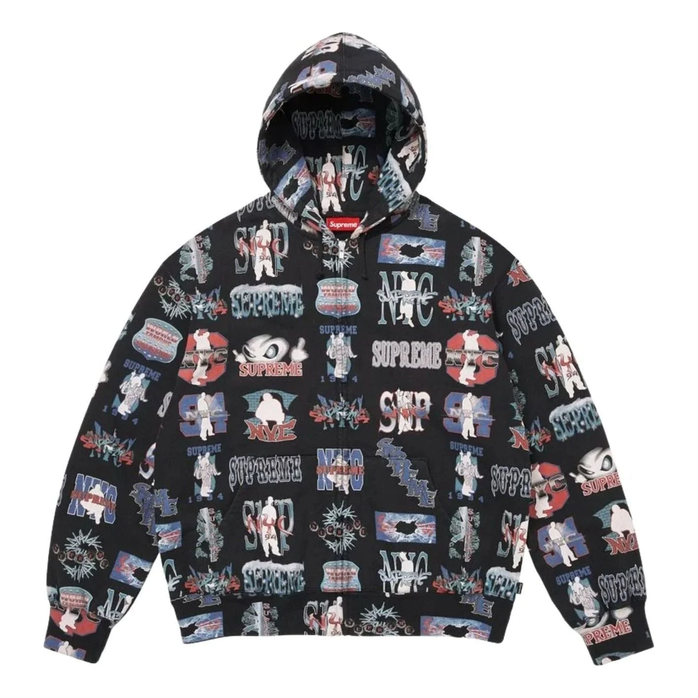 Supreme SS26 Flash Zip Up Hooded Sweatshirt 'Black' SUP-SS26-296-BLK - 1