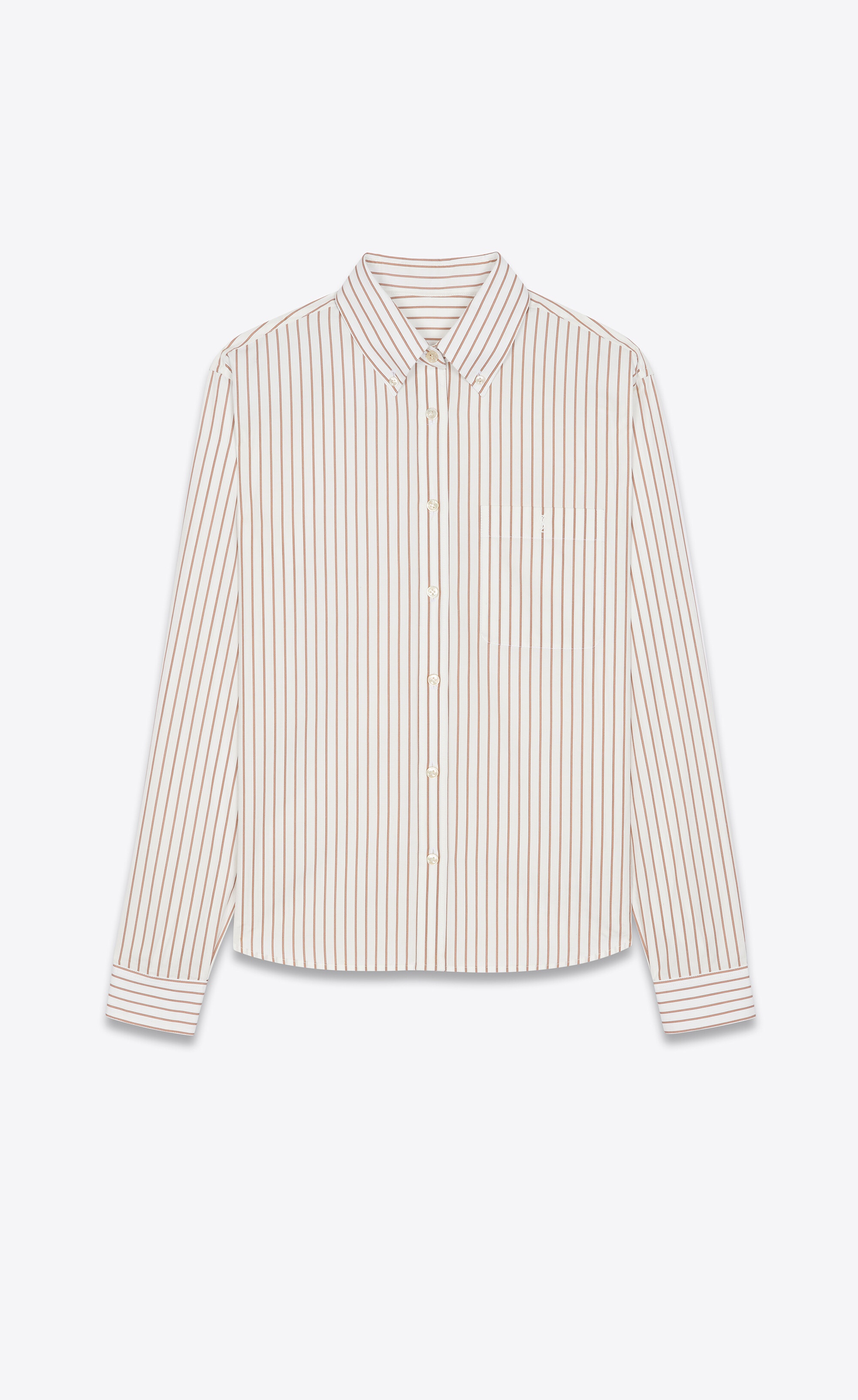 monogram shirt in striped cotton poplin - 1