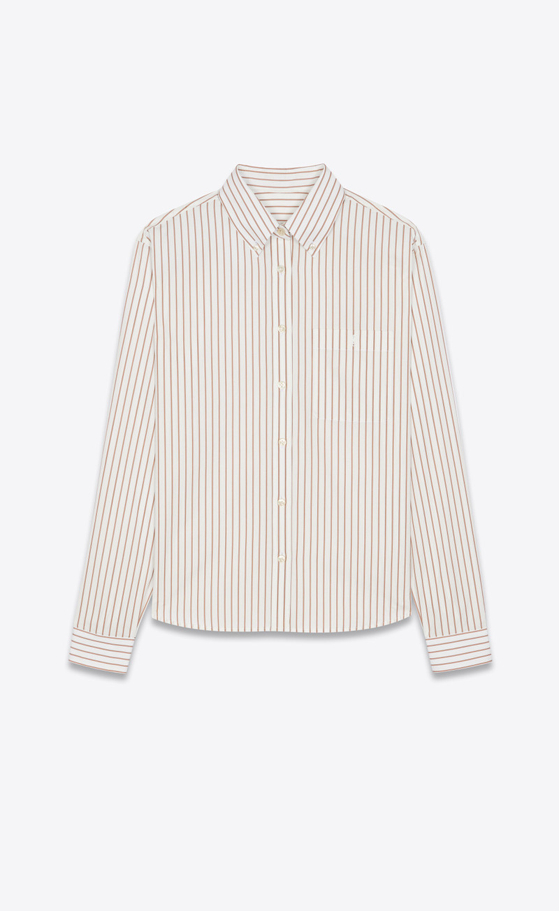 monogram shirt in striped cotton poplin 1