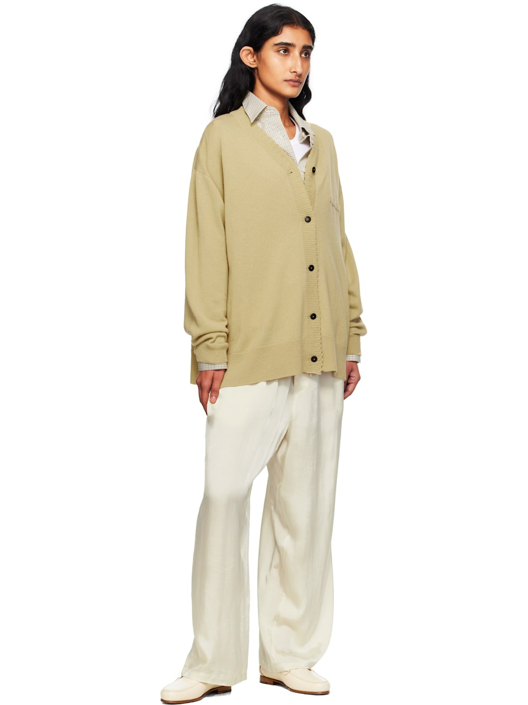 Yellow Merino Wool Classic Cardigan - 4
