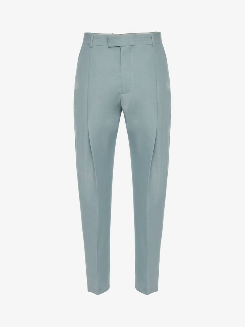 Wool Pleat Trousers in Paradise Blue 1