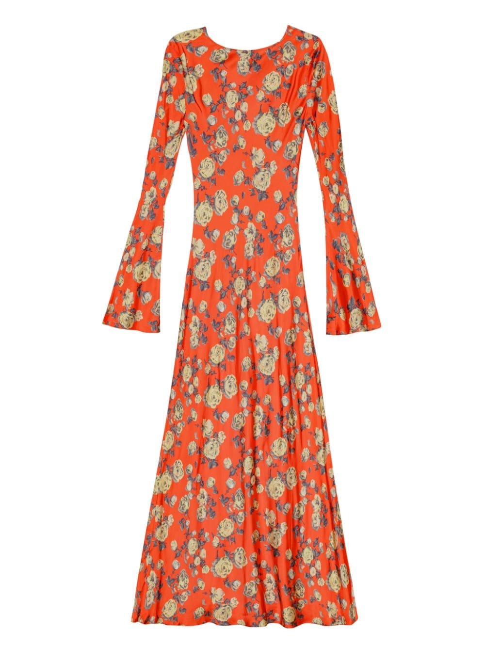 floral-print satin maxi dress - 6