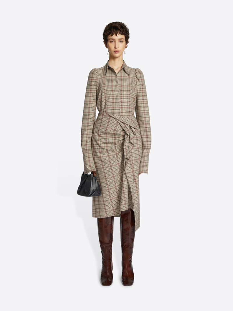 Dries Van Noten DRAPED CHECKED SKIRT outlook