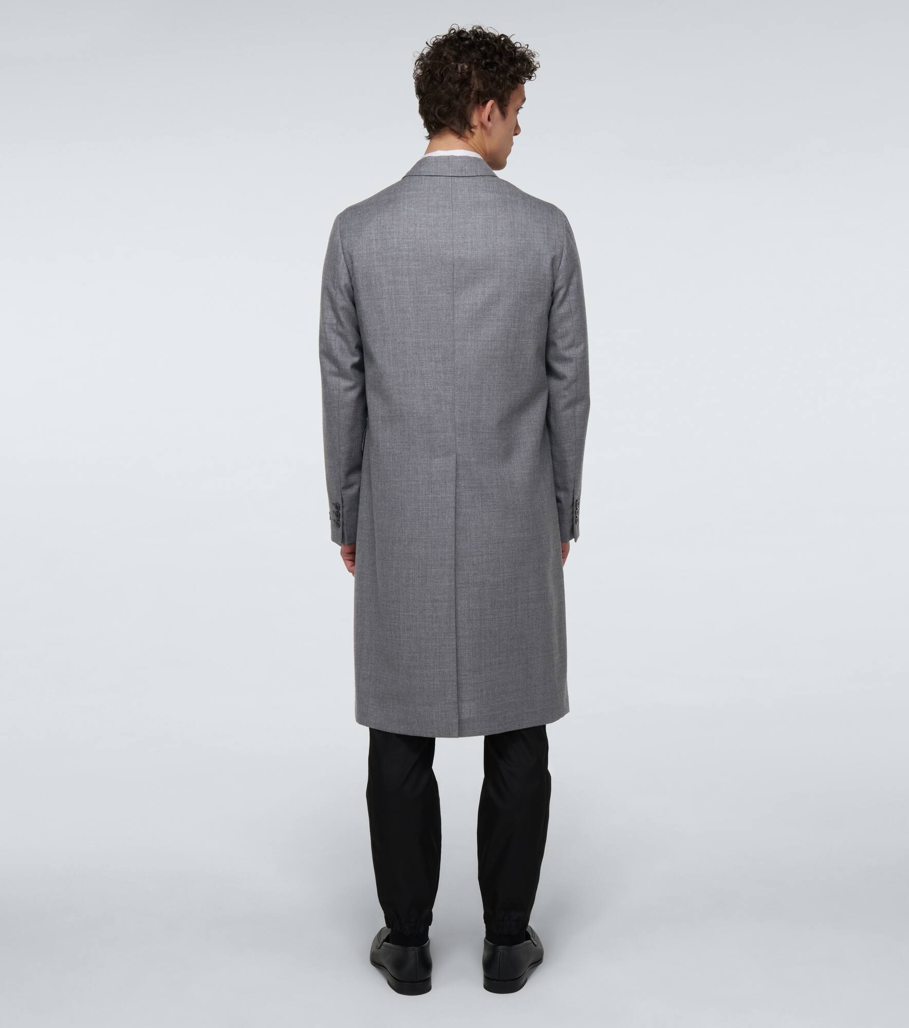 Single-breasted wool coat - 4