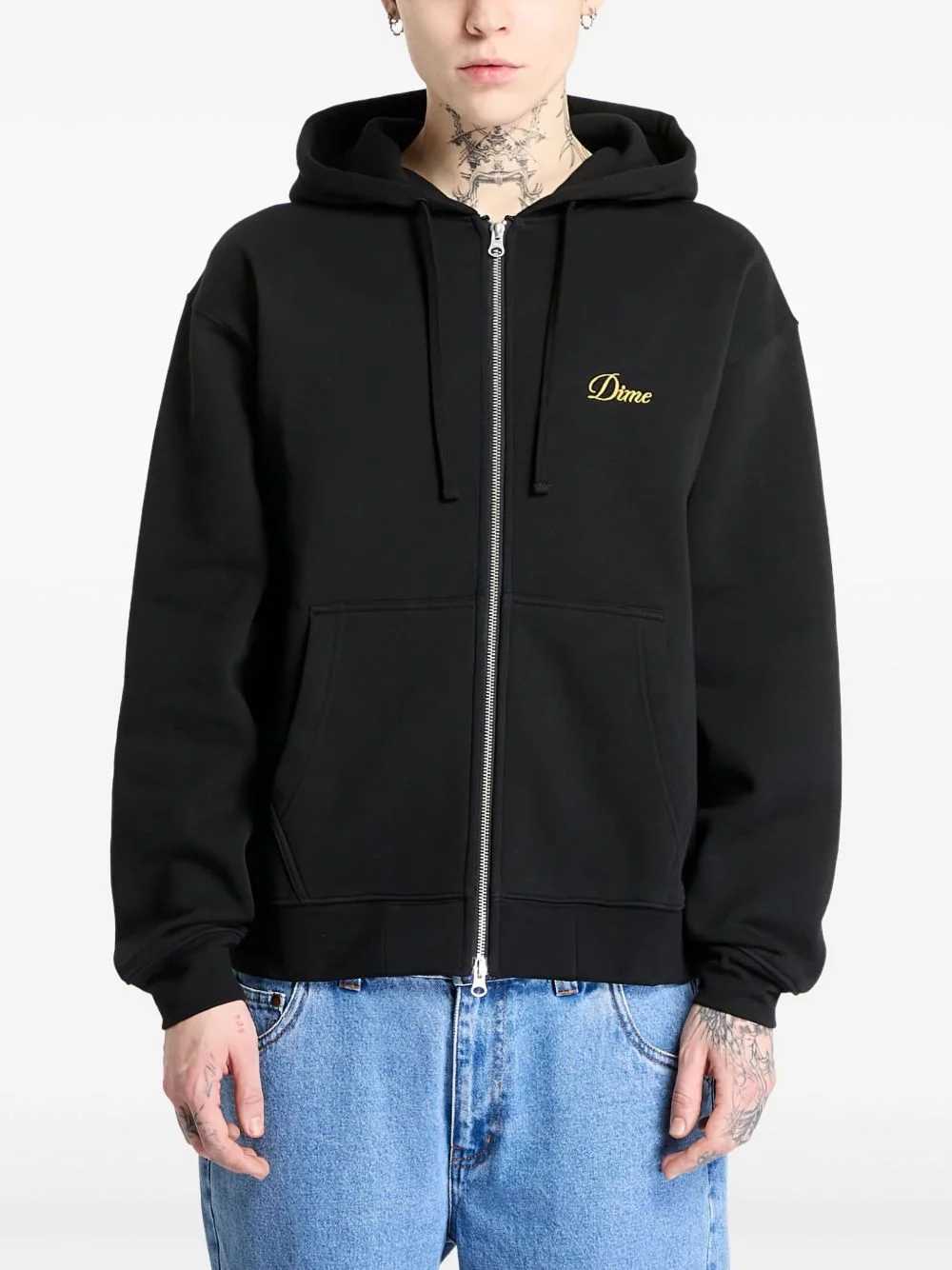 logo-embroidered hoodie - 1