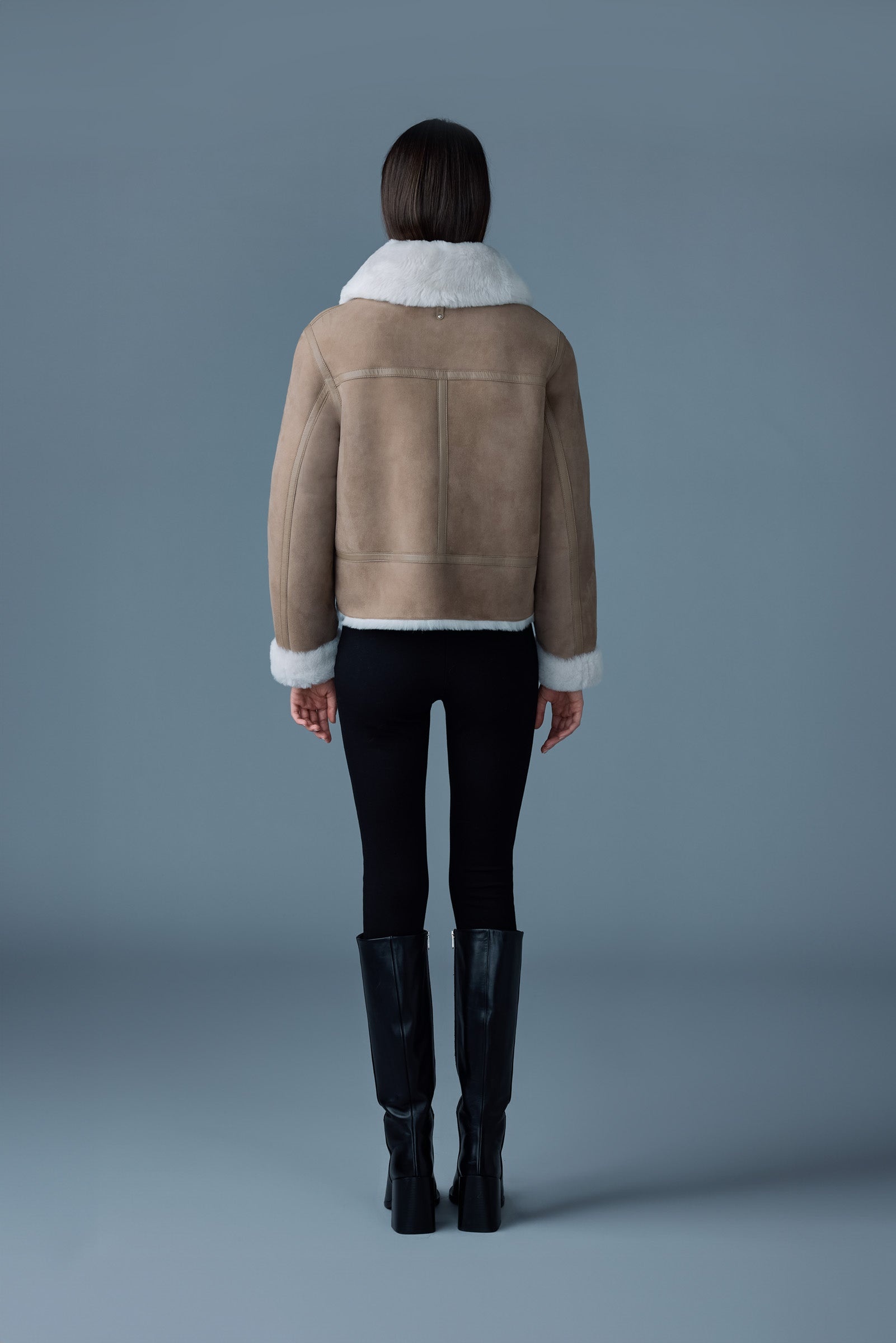 BETTY 2-in-1 reversible leather shearling jacket - 5