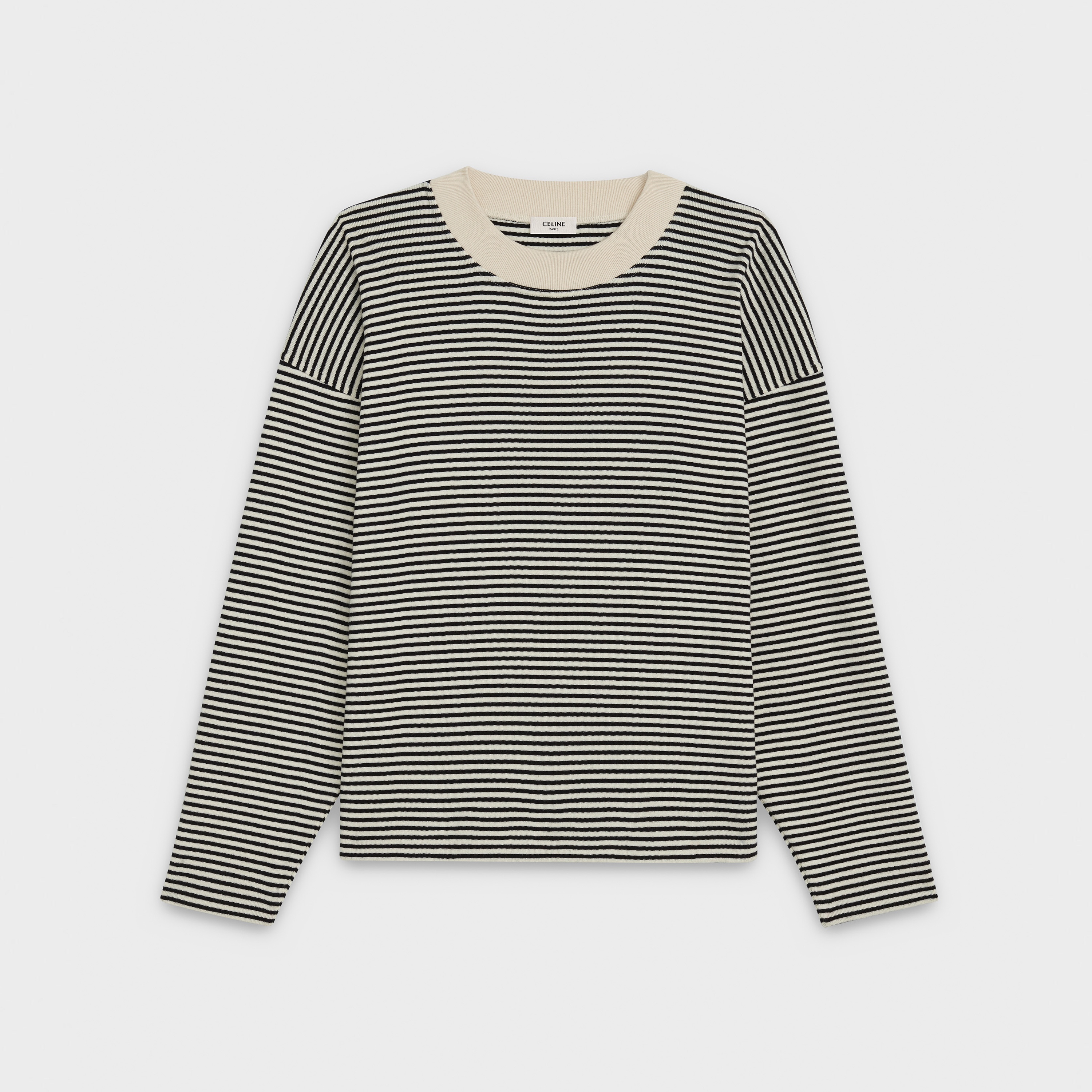 OVERSIZE T-SHIRT IN STRIPED COTTON - 1