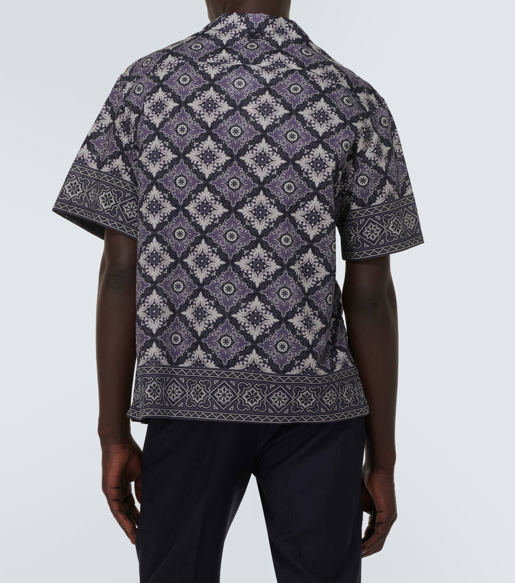 Printed cotton bowling shirt - 4