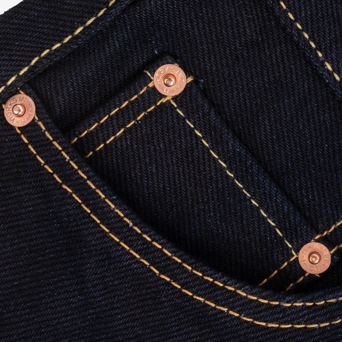 IH-666S-21ib 21oz Selvedge Denim Slim Straight Cut Jeans - Indigo/Black - 14