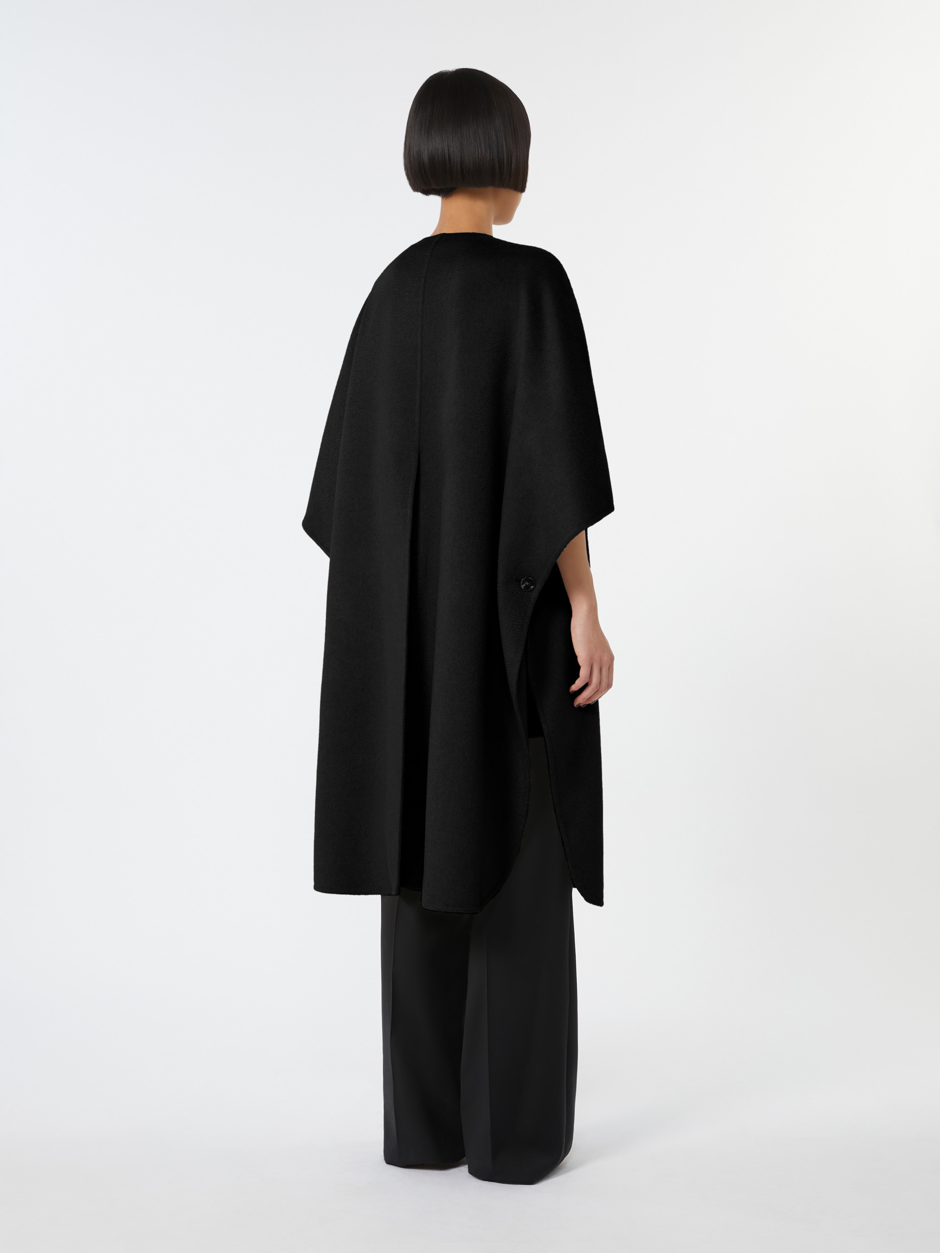 MORIANA Long cape in cashmere drap - 4