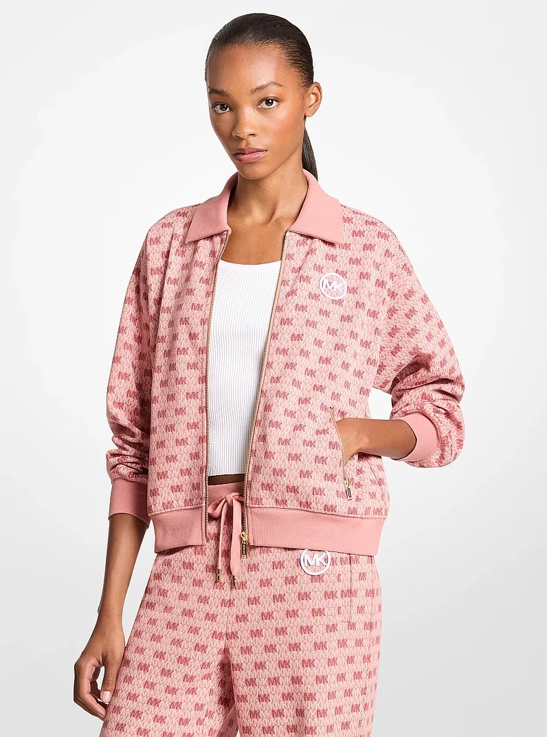 Logo Cotton Blend Zip-Up Jacket - 1