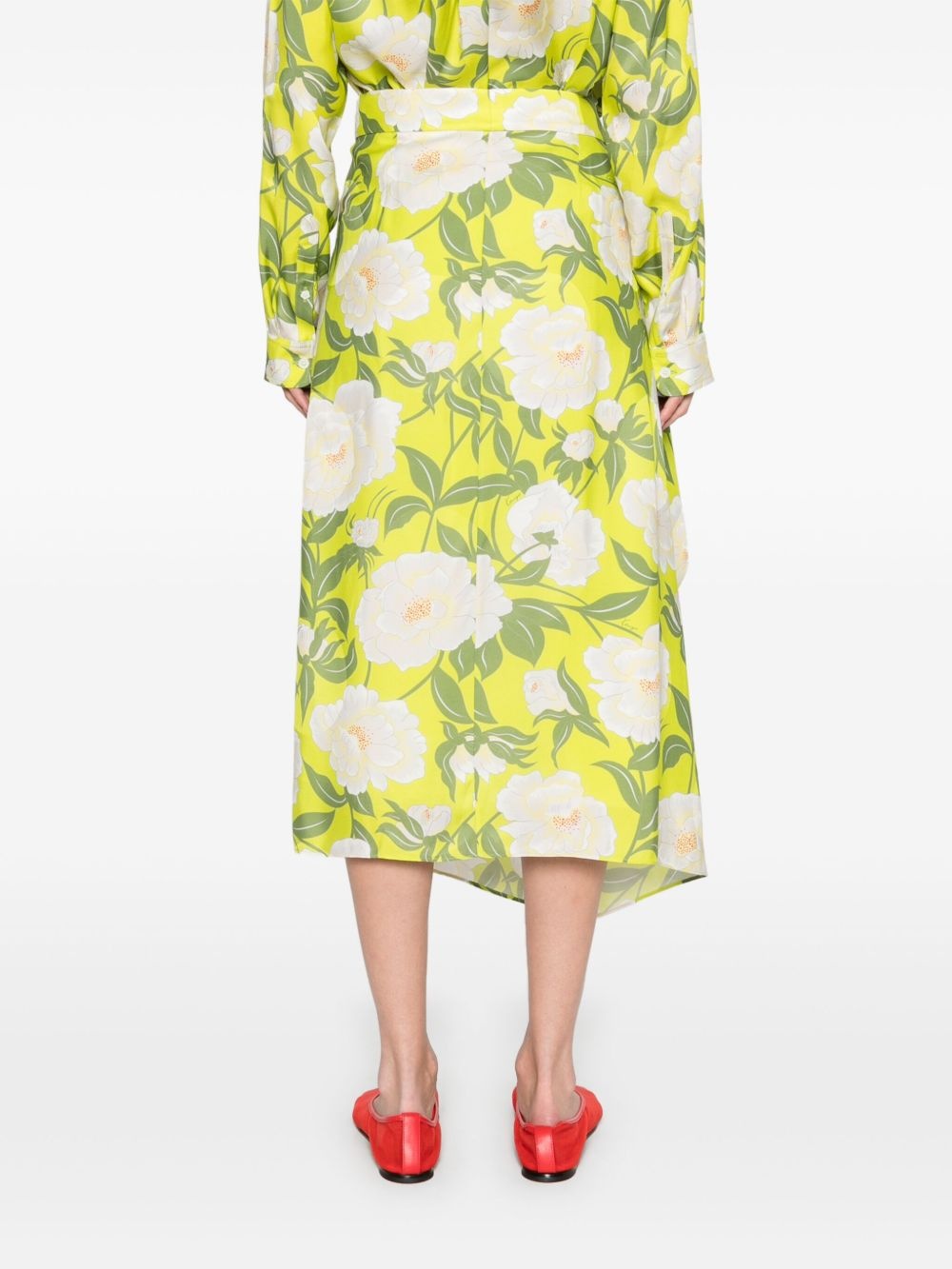 'Kenzo Peonies' midi skirt - 4