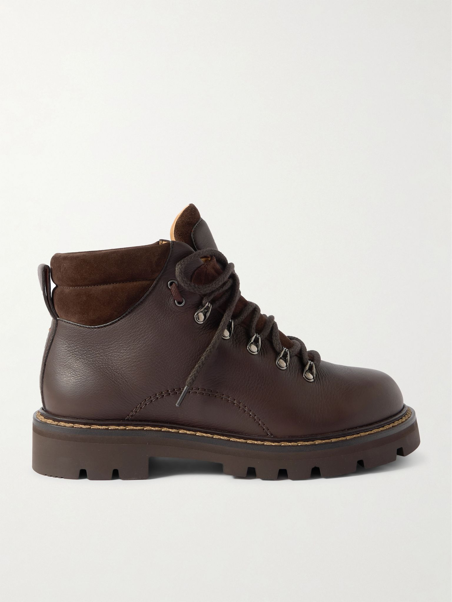 Beinn Walk Shearling-Lined Leather and Padded Suede Boots Brown - 1