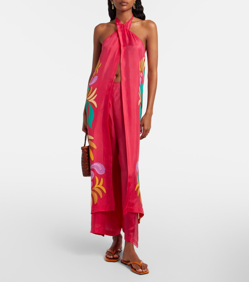 FARM RIO Banana Queen printed halterneck jumpsuit outlook