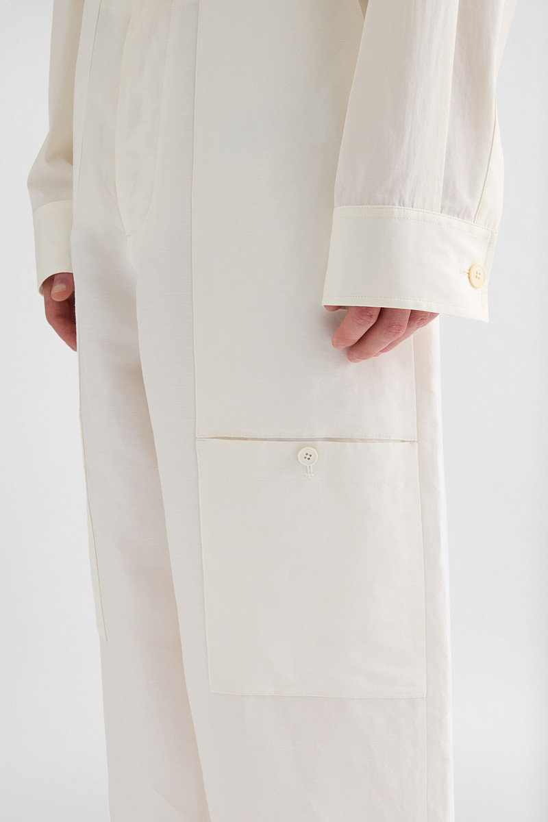Linen Blend Cargo Trousers 6