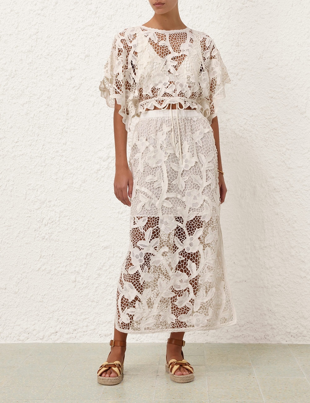GOLDEN CROCHET LACE SKIRT - 2
