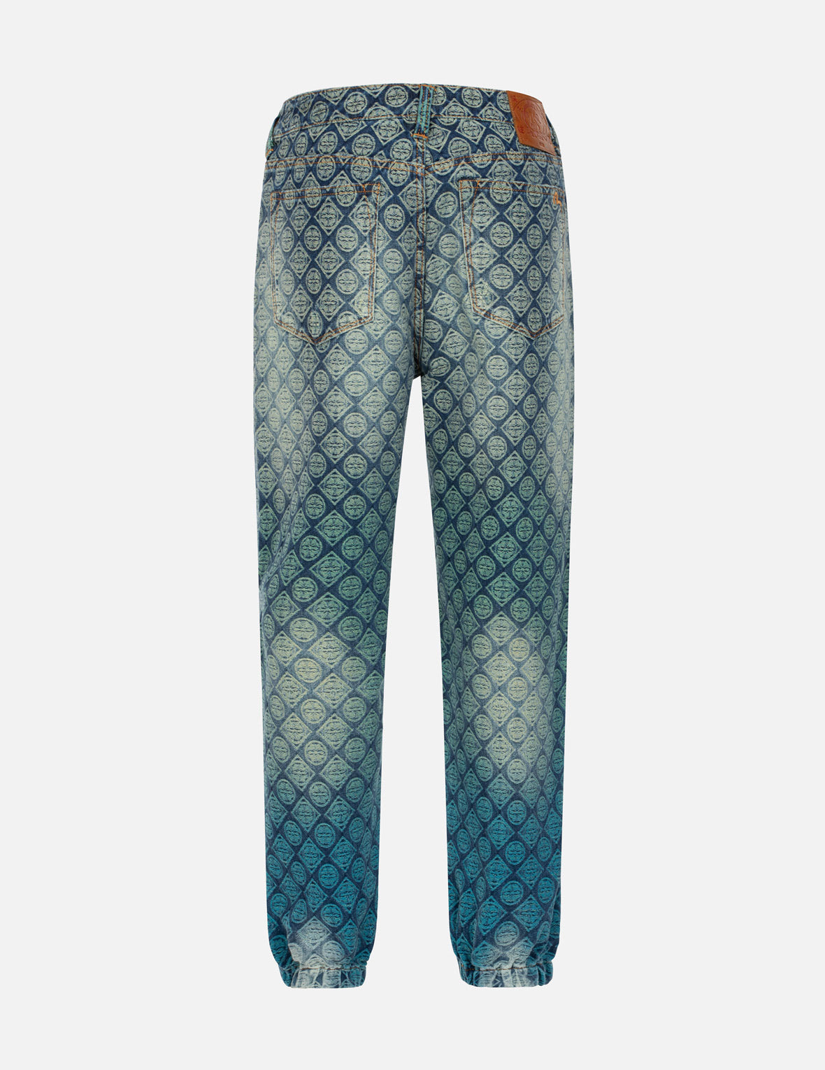 ALLOVER KAMON JACQUARD RELAX FIT DENIM JOGGERS - 2