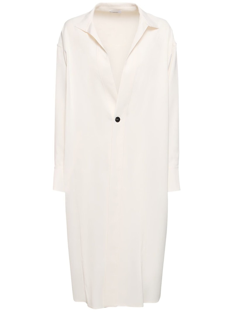 Single breasted viscose long jacket - 1