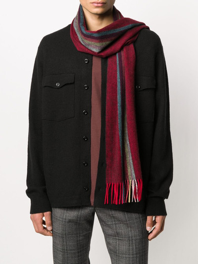 Paul Smith stripe-pattern fringe-edge scarf outlook