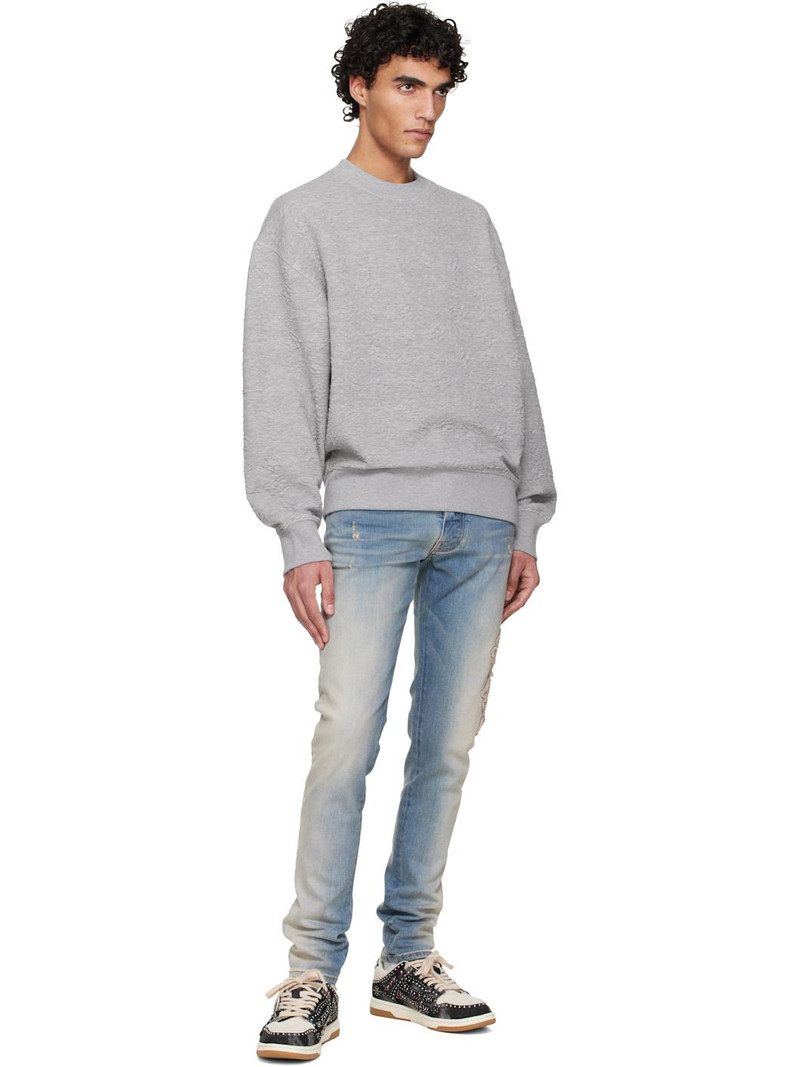 AMIRI Gray MA Quad Oversized Crew Sweatshirt outlook