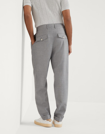 Brunello Cucinelli Virgin wool fresco relaxed fit trousers with double pleats outlook