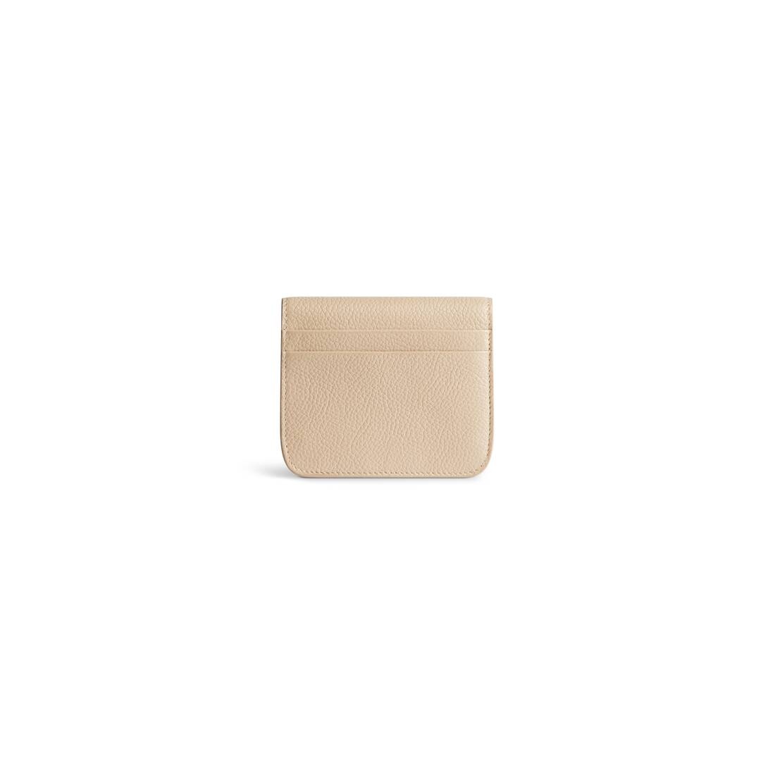 Women's Cash Flap Coin And Card Holder  in Beige/black - 2