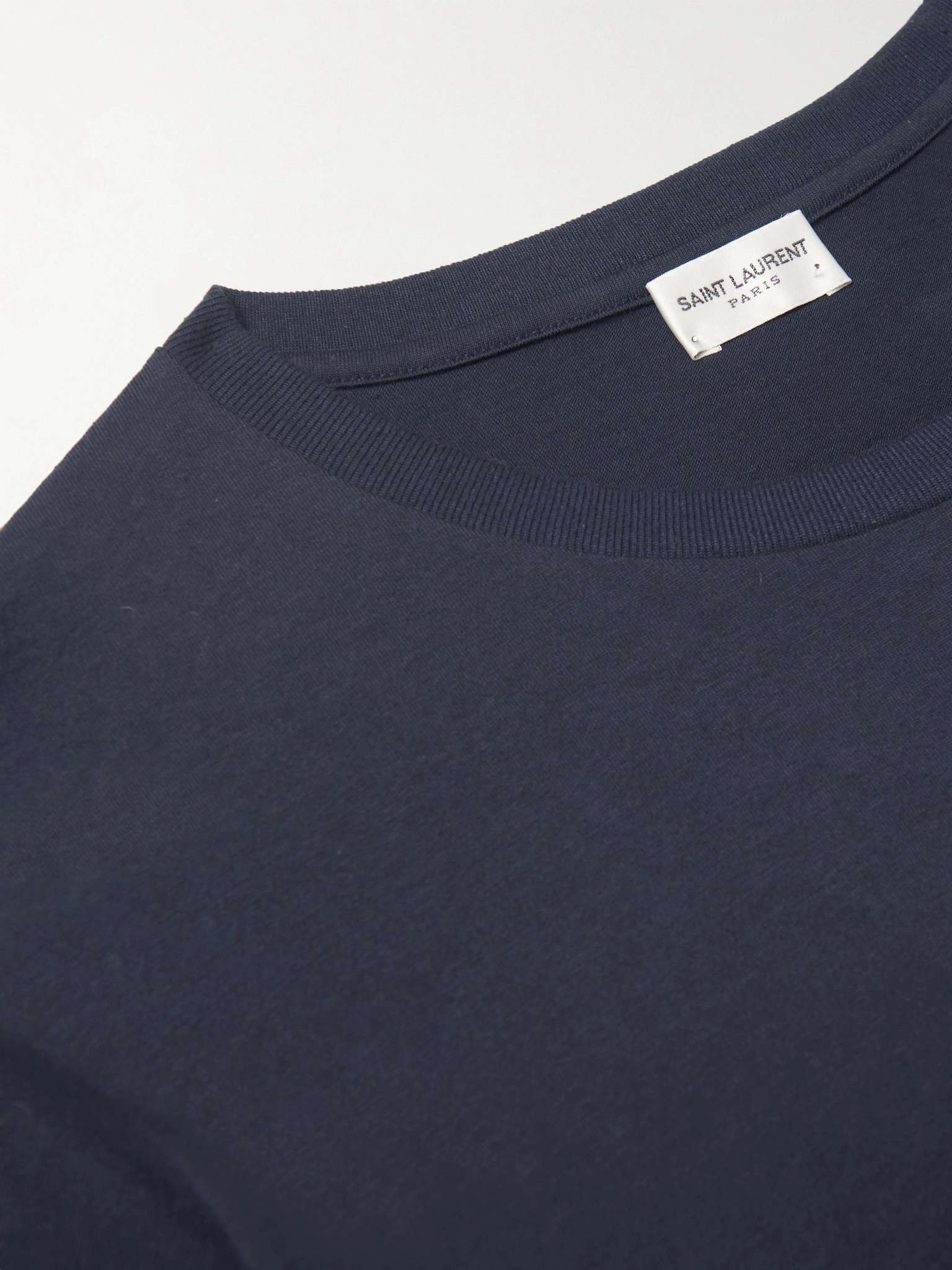 SAINT LAURENT Logo-Print Cotton-Jersey T-Shirt | REVERSIBLE