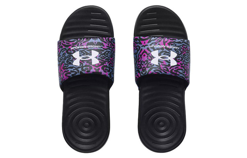 Under Armour (WMNS) Under Armour Ansa Graphic Slipper Black/Purple 3024436-004 outlook